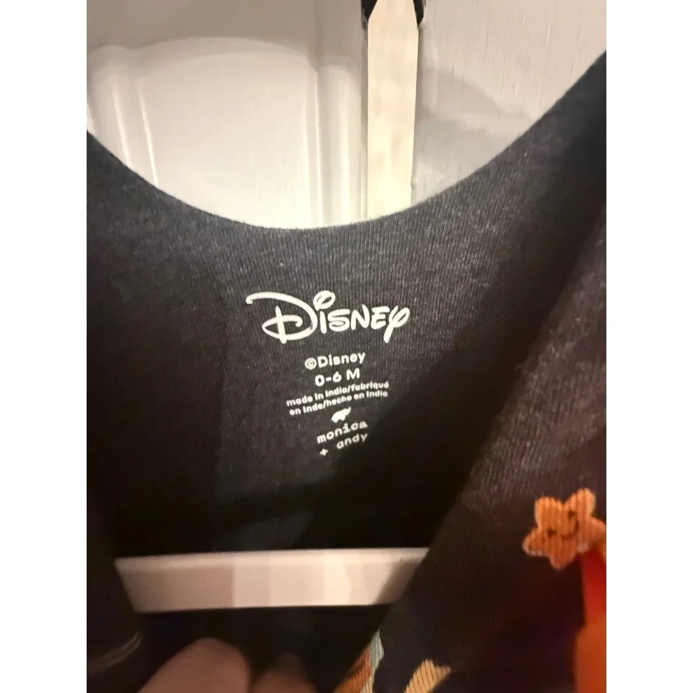 Disney x Monica + Andy Halloween Mickey Minnie Ruffle Dress 0-6M Charcoal Orange